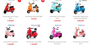 Giá xe máy điện vespa của trẻ em có cao không?