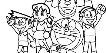 Bộ sưu tập hình vẽ Doremon và Nobita cho bé tô màu tại nhà