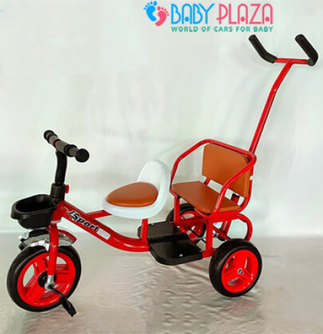 Xe ba bánh 2 chỗ ngồi có tay đẩy XD3-808A