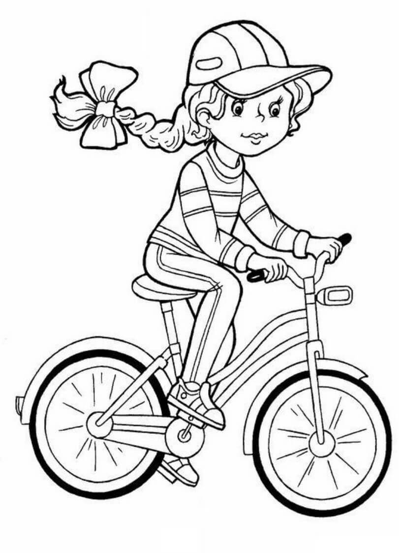hình xe đạp cho bé tập tô luyện ngón tay