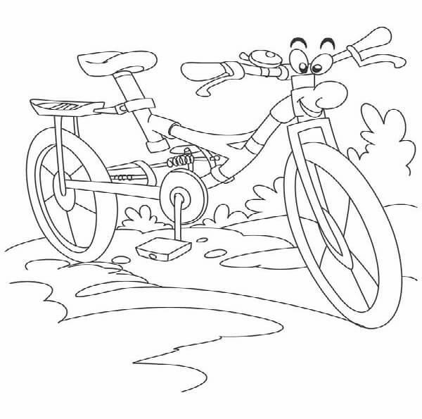 hình vẽ xe đạp ngộ nghĩnh cho bé tập tô