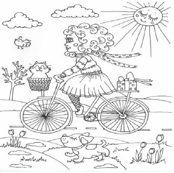 bộ suu tập tranh tô màu xe đạp cho bé
