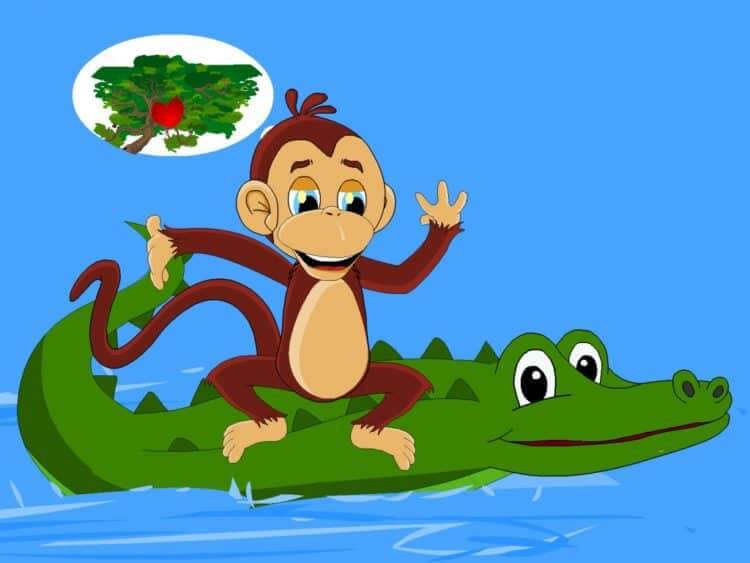 kể chuyện cho bé cá sấu và khỉ