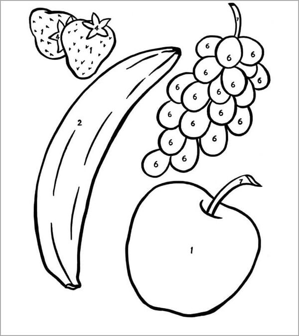 bộ sưu tập hình các loại trái cây đơn giản cho bé tập tô