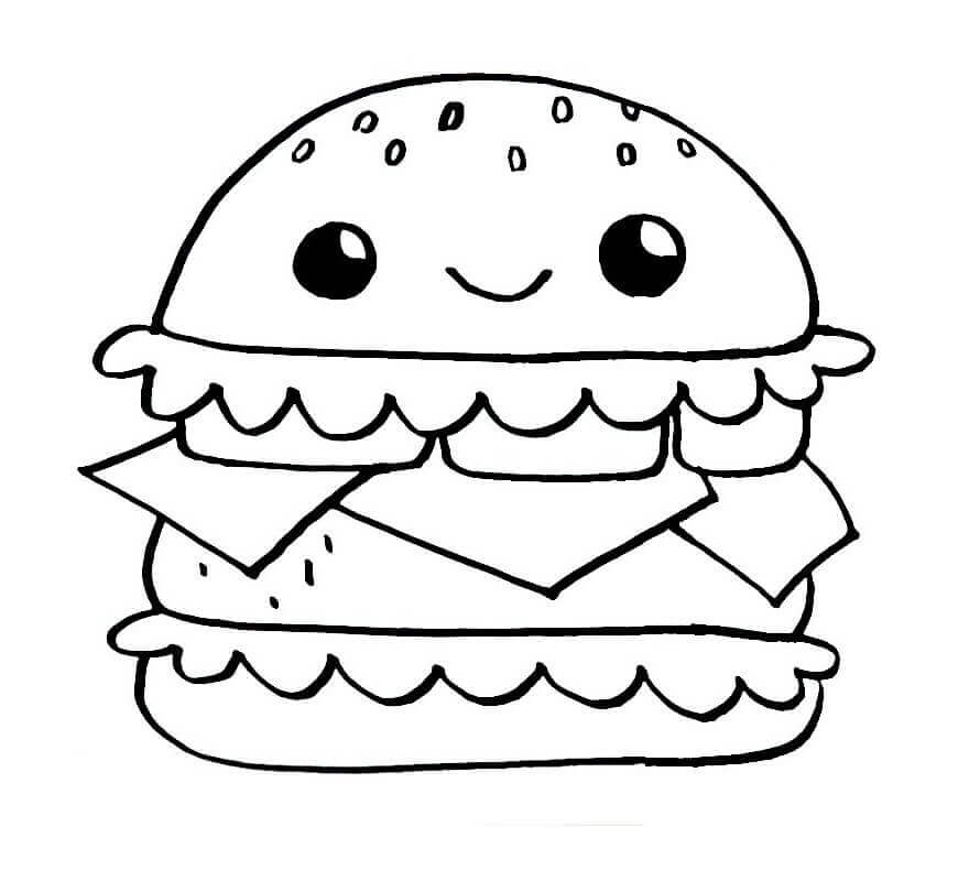 tập tô màu cho bé bánh hamburger ở nhà