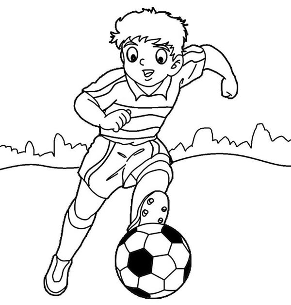 hinh vẽ đen tráng cho bé tập tô màu cầu thủ bóng đá