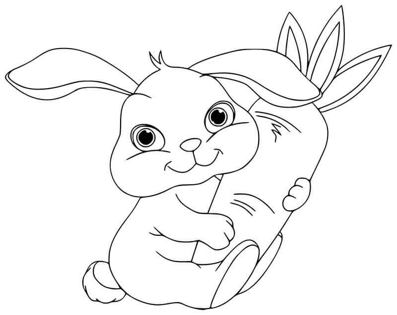 tranh tô màu con thỏ cho bé tập tô