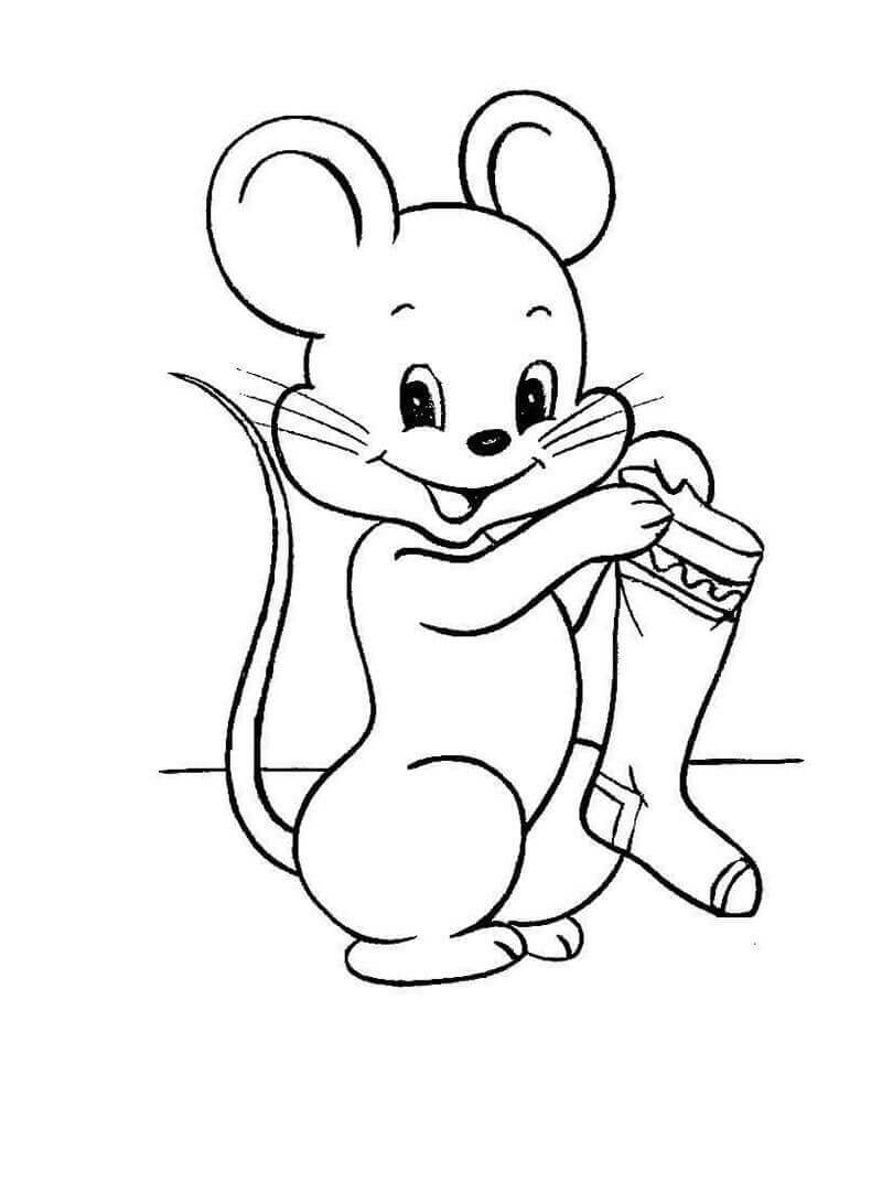 hình chú chuột cho bé tô màu