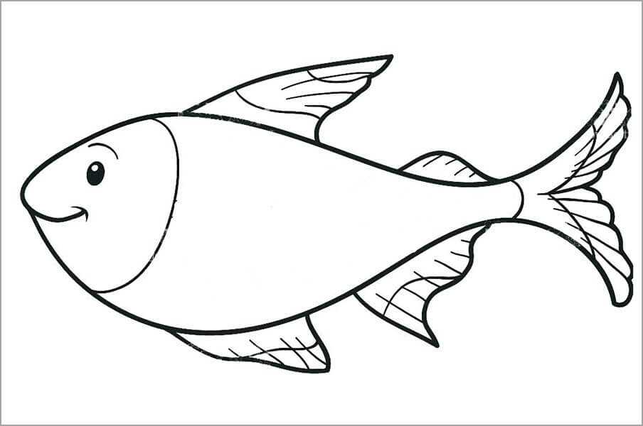 tranh tô màu hình cá chẽn