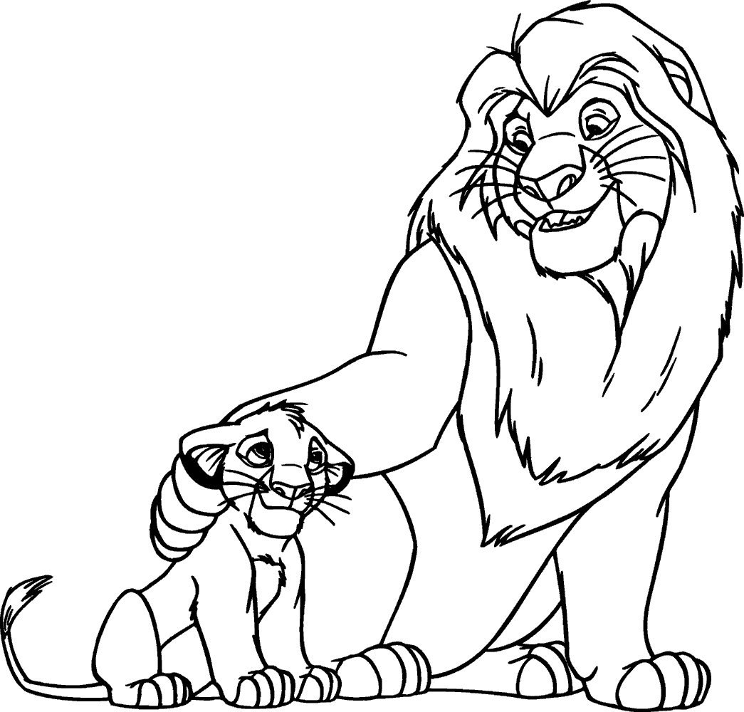 tranh tô màu vua sư tử cho bé tập tô
