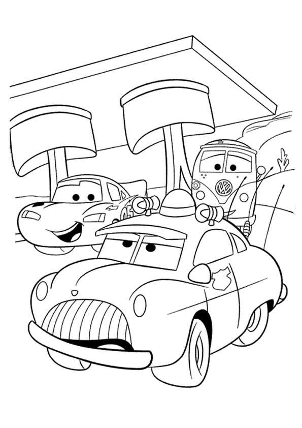 Tranh cho bé tập tô màu phim hoạt hình vương quốc xe hơi