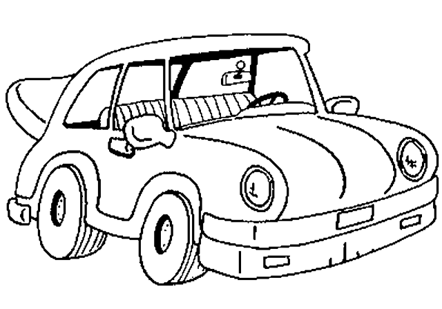 tranh tô màu xe hơi cổ cho bé tập tô