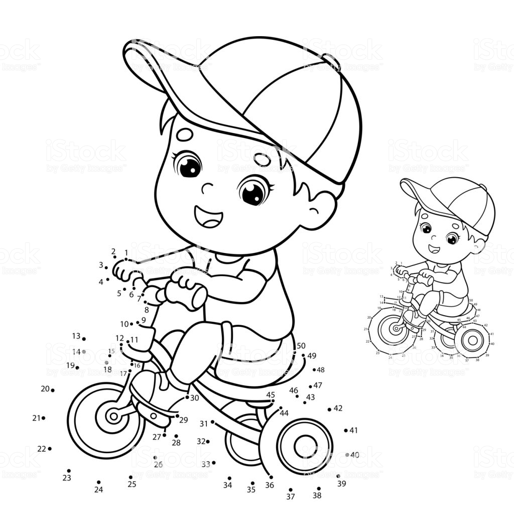 hình xe đạp 3 bánh cho bé tô màu đơn giản