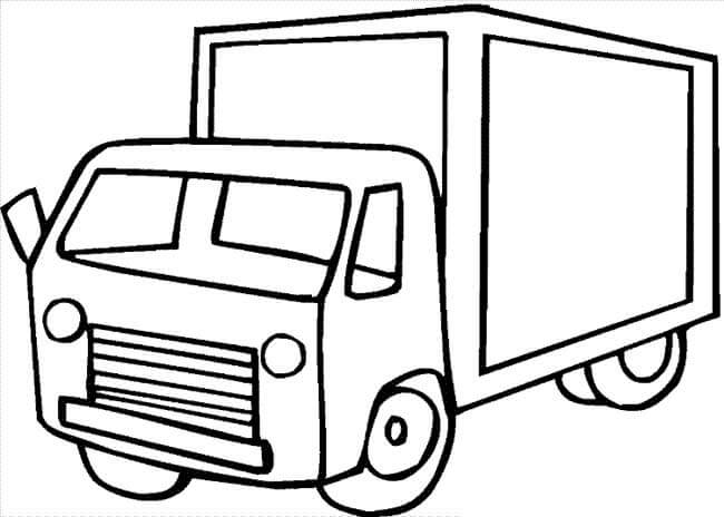 tranh tô màu cho bé các loại xe tải